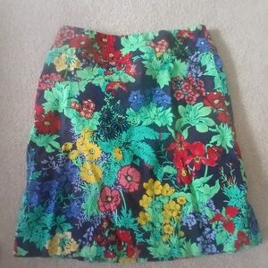 Talbots Colorful Floral A-Line Skirt Sz 6P